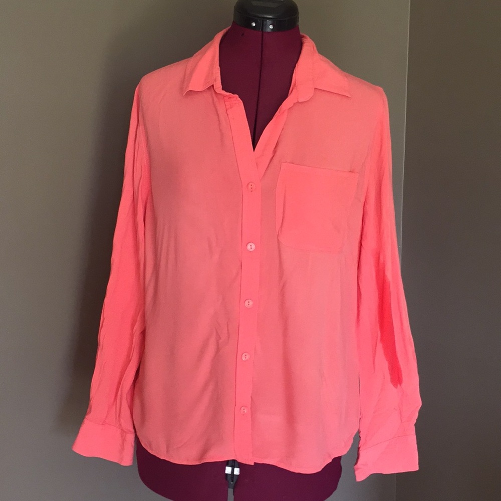 Velvet Heart Coral Button Down (Size S)